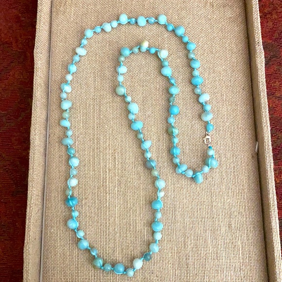Anthropologie Jewelry - $185 Anthropologie NEW Amazonite Pebbles Crocheted Necklace ~ Boho 🌺